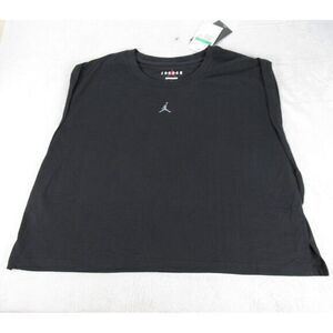 Jordan Shirt Womens XL Black Sport Essentials Dri Fit‎ Cropped Tank Top $42 NEW